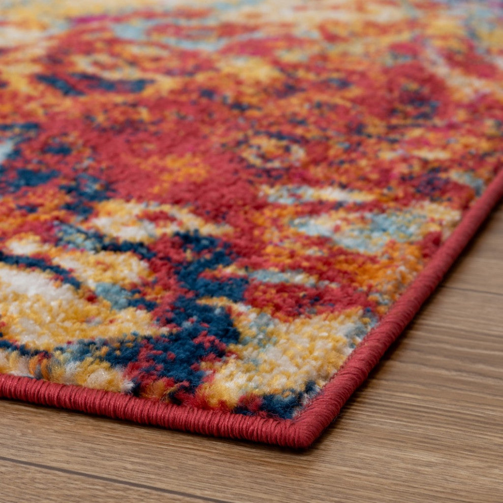 8??x 10??Brown and Blue Collision Area Rug
