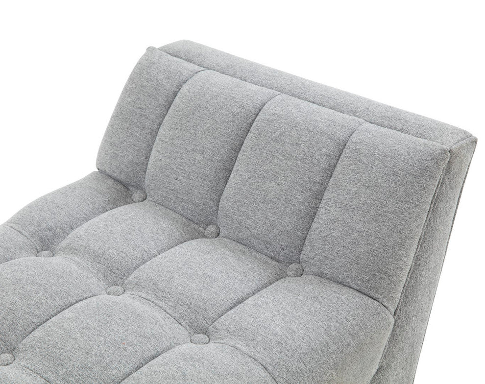 Safavieh Couture Damian Tufted Bench, Light Grey