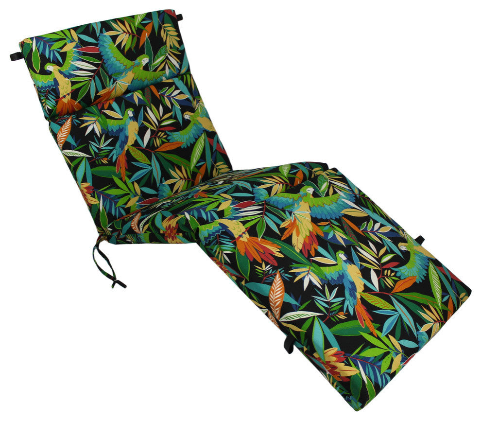 72" Outdoor Chaise Lounge Cushion, Tucuman Ebony
