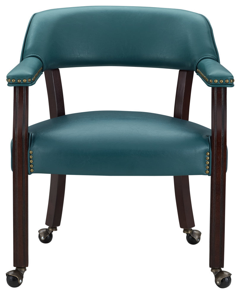 Tournament Arm Chair With Casters, Teal