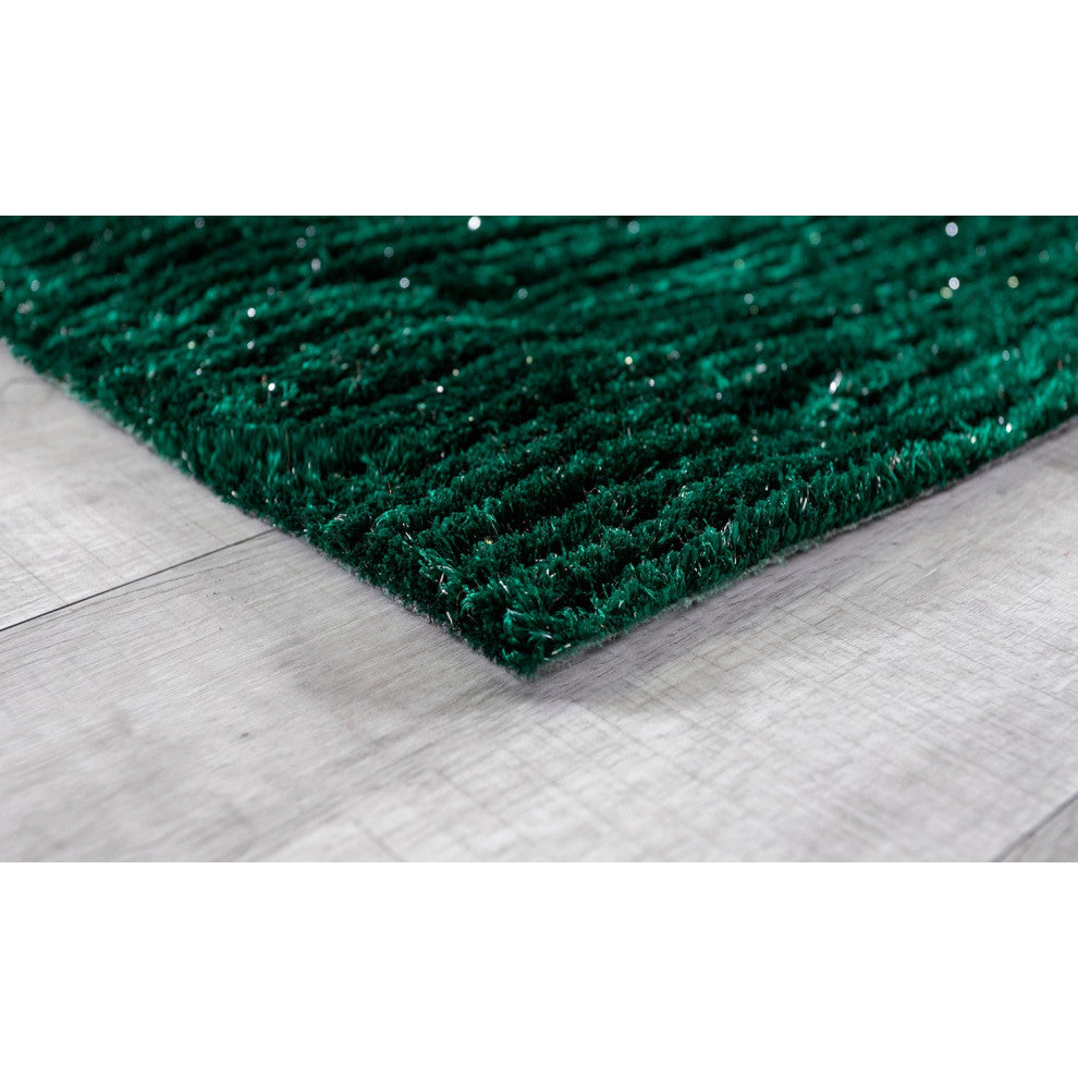 5" x 7" Green Modern Shimmery Area Rug