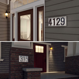 Address Numbers, 7-in. Durable ABS-Polymer, Silver, 1