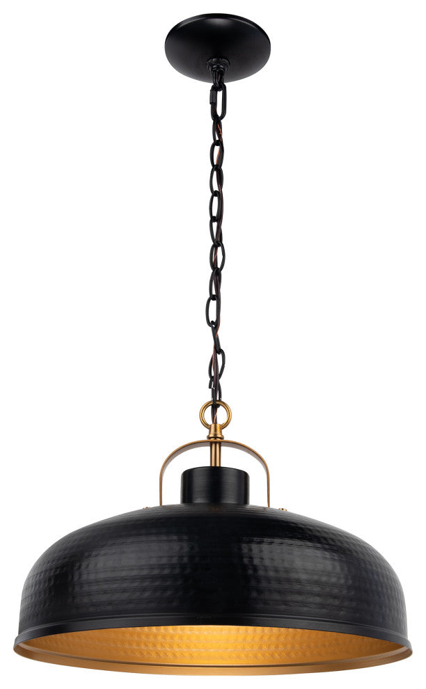 1-Light Rustic Metal Pendant