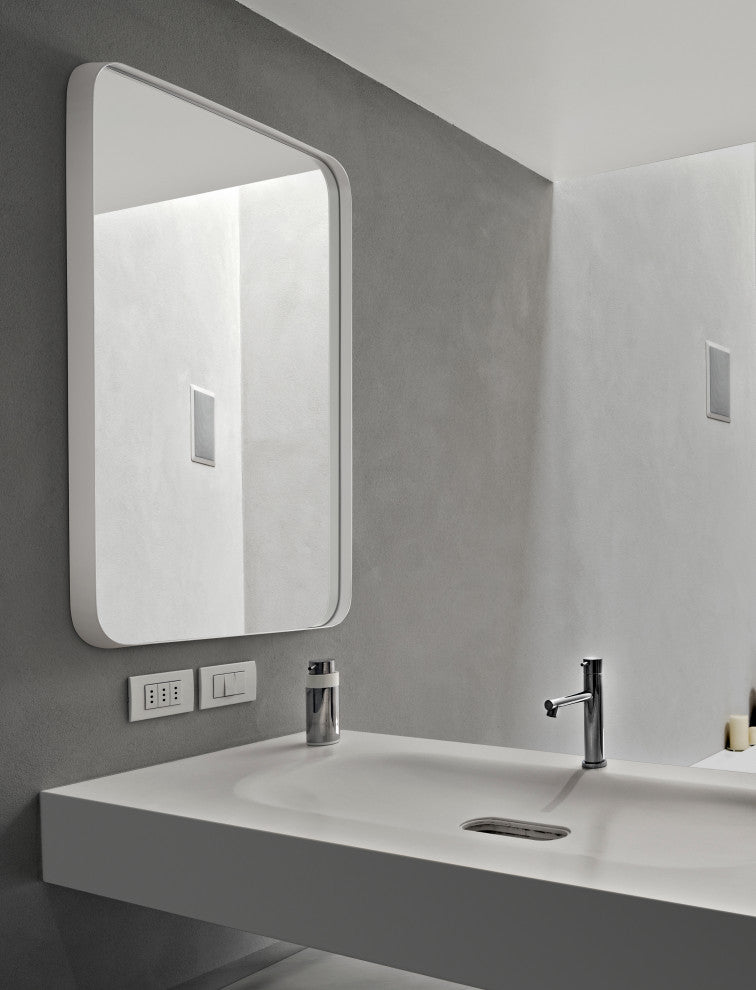 Decorative Mirror, White, 24x36