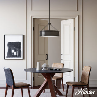 Capshaw Noble Bronze, Painted Cased White Glass 5 Light 21" Pendant Ceiling