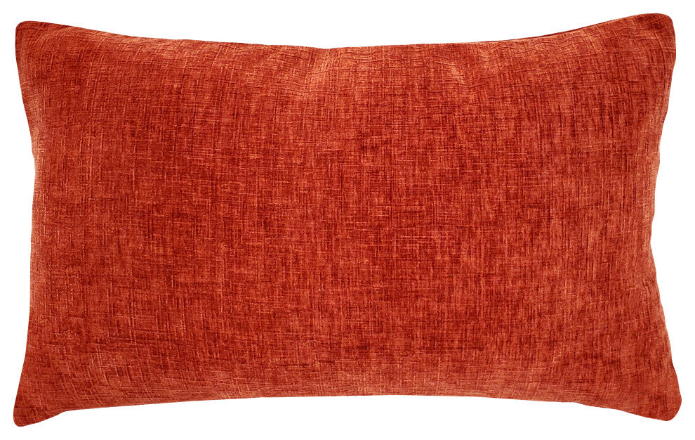Pillow Decor, Venetian Velvet Earthen Orange Pillow 12x19