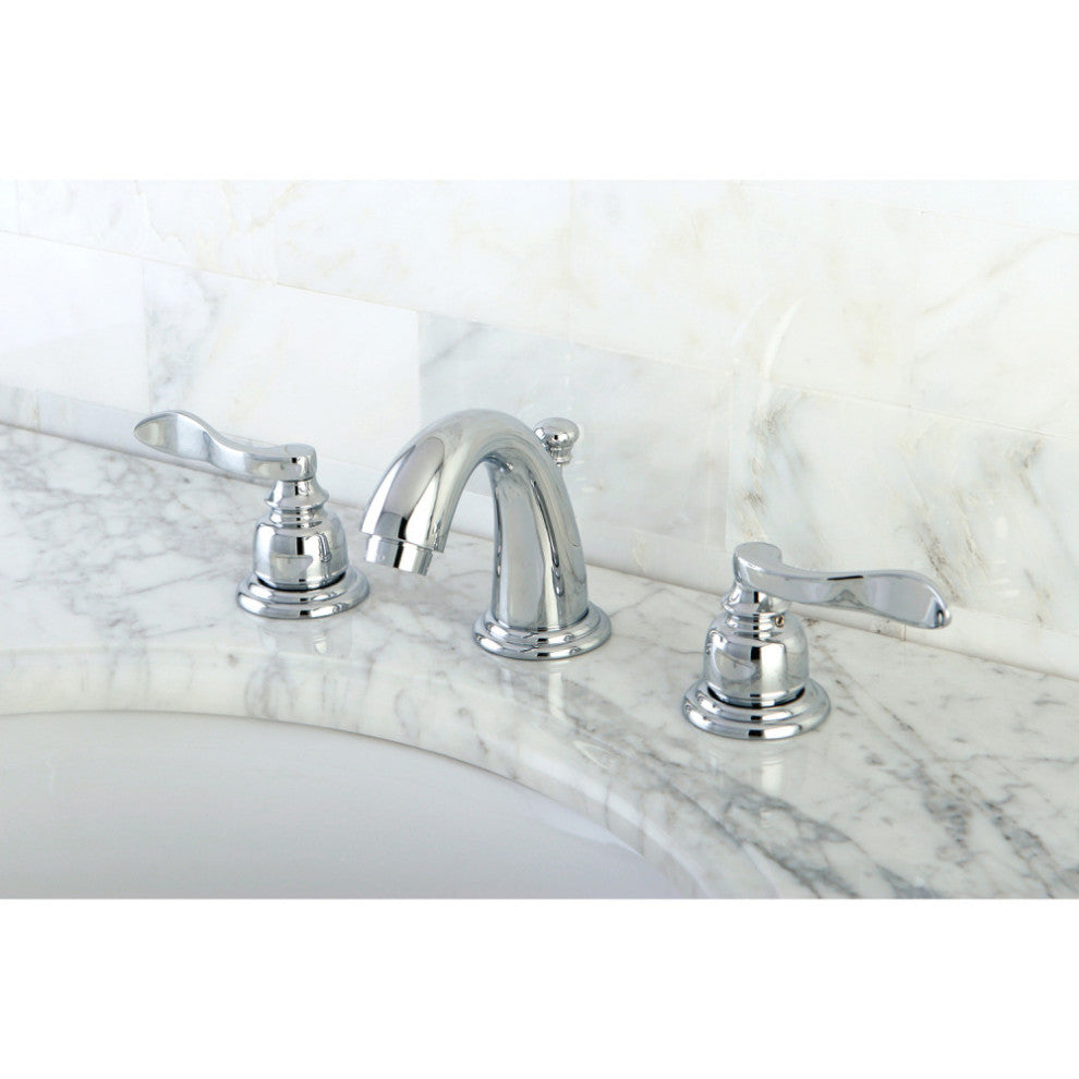 Kingston Brass Widespread Bathroom Faucet With Retail Pop-Up, Polished Chrome