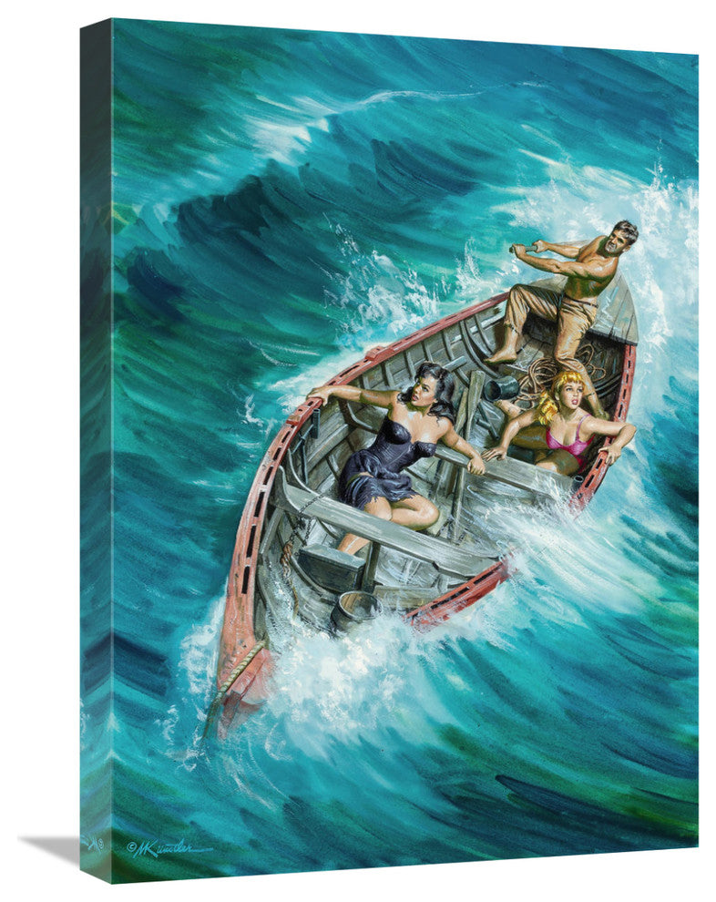 "Survivor Carmody's Two Girl Paradise" Canvas Giclee by Mort Kunstler, 18"x24"