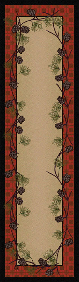 Delicate Pines, Red, 2'x8'
