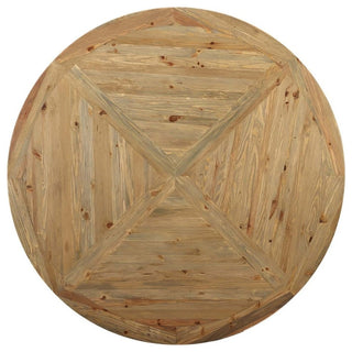 Stitch 71" Round Pine Wood Dining Table, Brown