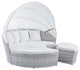 Scottsdale Canopy Sunbrellaï¿½ Outdoor Patio Daybed Light Gray White -4443