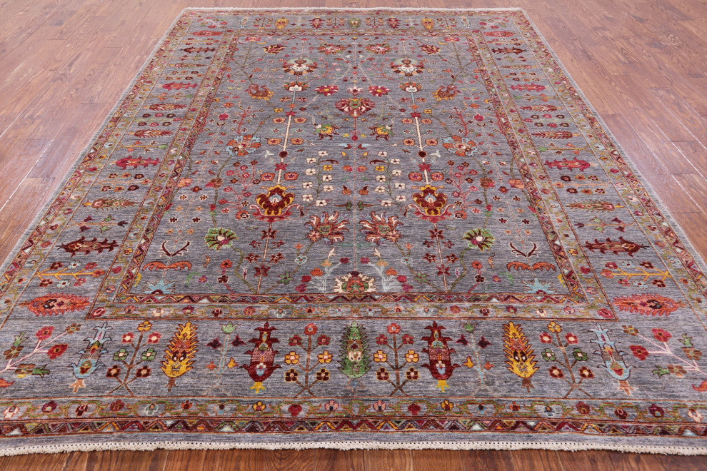 8' 3" X 10' 1" Persian Tabriz Hand Knotted Wool Rug Q7411