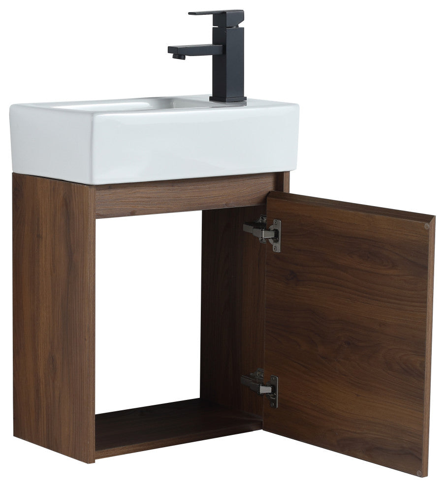 18" Sink Vanity, Plywood, Ceramic Top, No Faucet