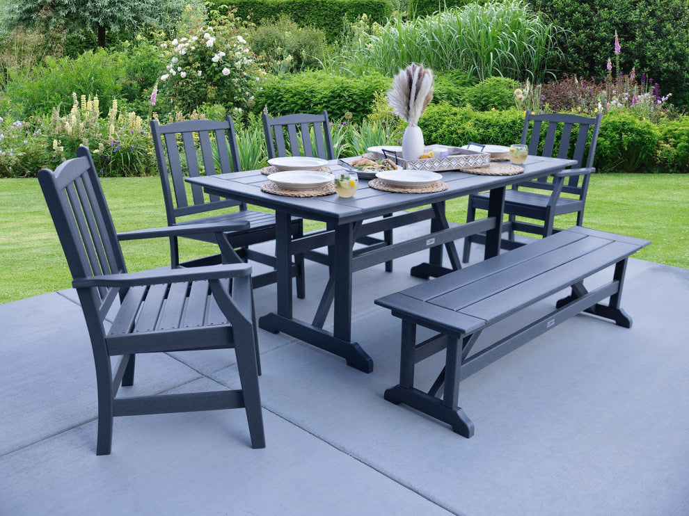 LuXeo Tuscany HDPE Dining Set, Gray, 6-Piece