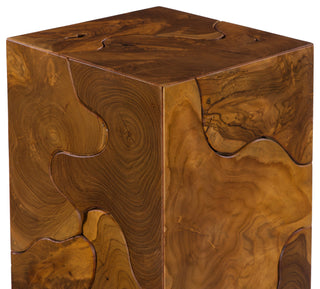 Teak Slice Pedestal, Square, Large