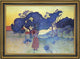 Henri Edmond Cross the Farm- Evening Framed Premium Canvas Print, 16"x24"