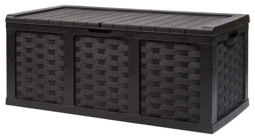Starplast 153 Gallon Plastic Deck Box, Black