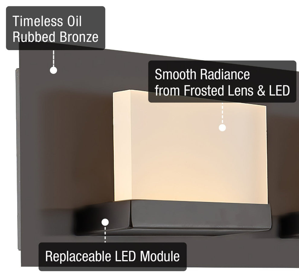Kira Home Everett 24" 30W Integrated LED Bathroom/ Light, Rectangular Acrylic