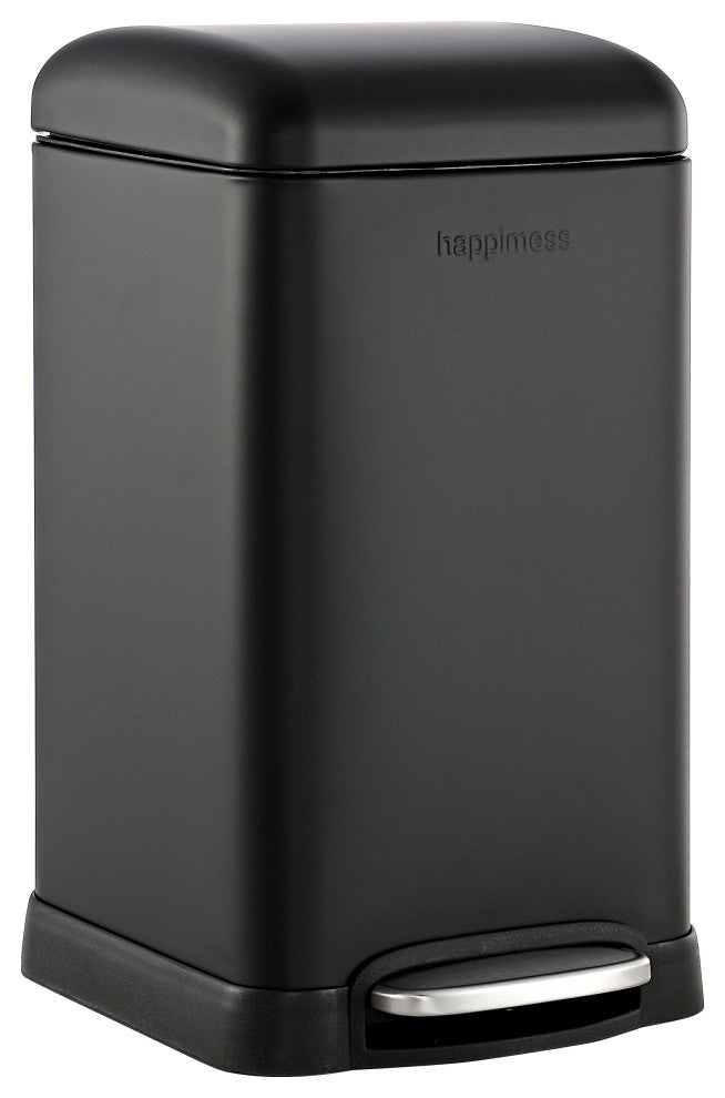 Betty Retro Mini 3.2-Gallon Step-Open Trash Can, Black