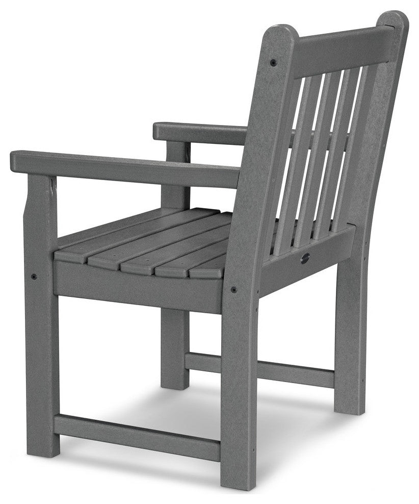 Polywood Traditional Garden Arm Chair, Slate Gray