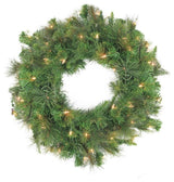 60" Pre-Lit LED Canyon Pine Artificial Christmas Wreath,  Clear Lights
