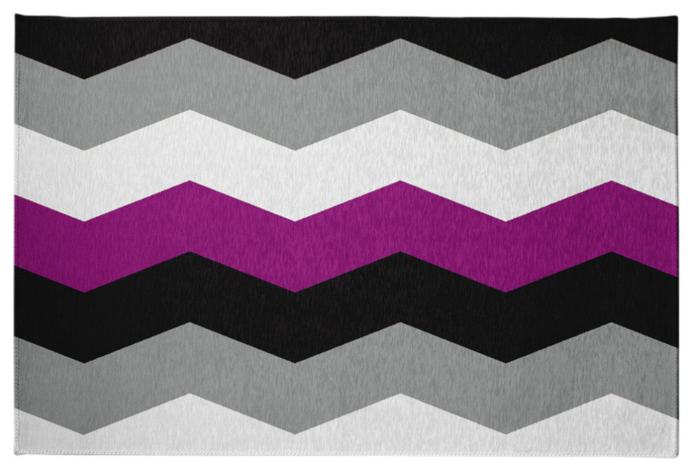 Asexual Chevron Chenille Rug, Asexual Chevron, 4'x6'