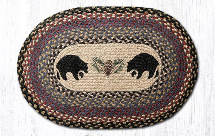 Earth Rugs OP-43 Black Bears Oval Patch 20" x 30"