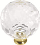 35mm Crystal Palace Crysacrylic Polished Brass Cabinet Knob P35-CA3