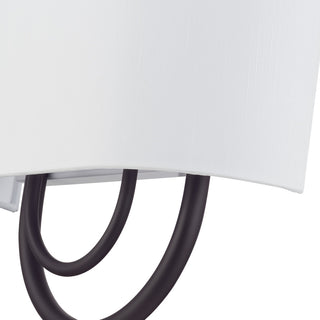 Stratton 2 Light Bronze ADA Sconce with Hand Crafted Off-White Fabric Shade