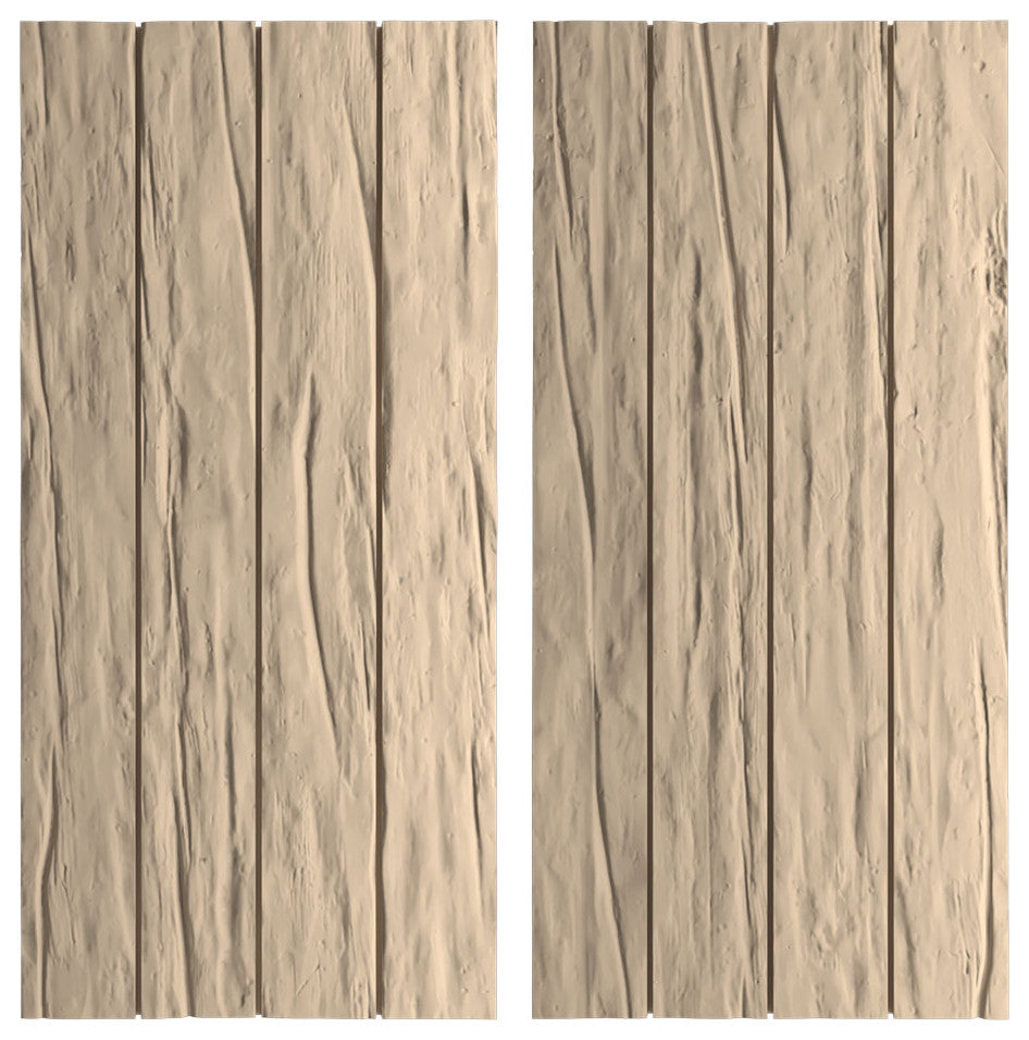 Rustic 4 Board Joined B-N-B Faux Wood Shutters, Riverwood, 22x86"