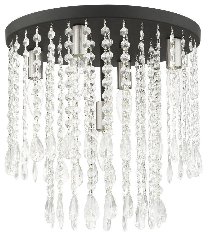 Black Transitional, Dazzling, Modern Classic, Casual Flush Mount