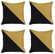 Set of 4 Black and Yellow Diagonal Pillow Covers