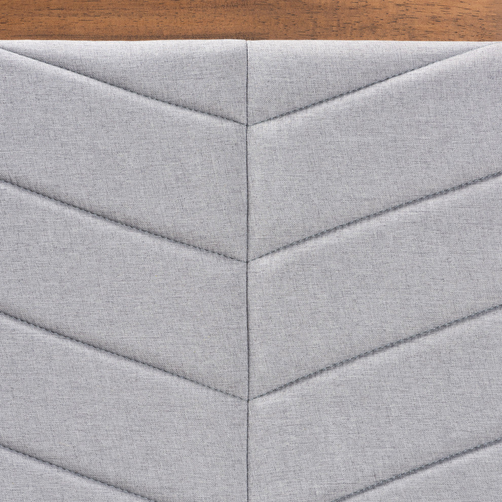 Lenna Mid-Century Twin Size Headboard, Light Gray