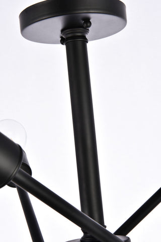 Elegant Lighting LD8003D17 Axel 6 Light 17"W Semi-Flush Ceiling - Black / Brass