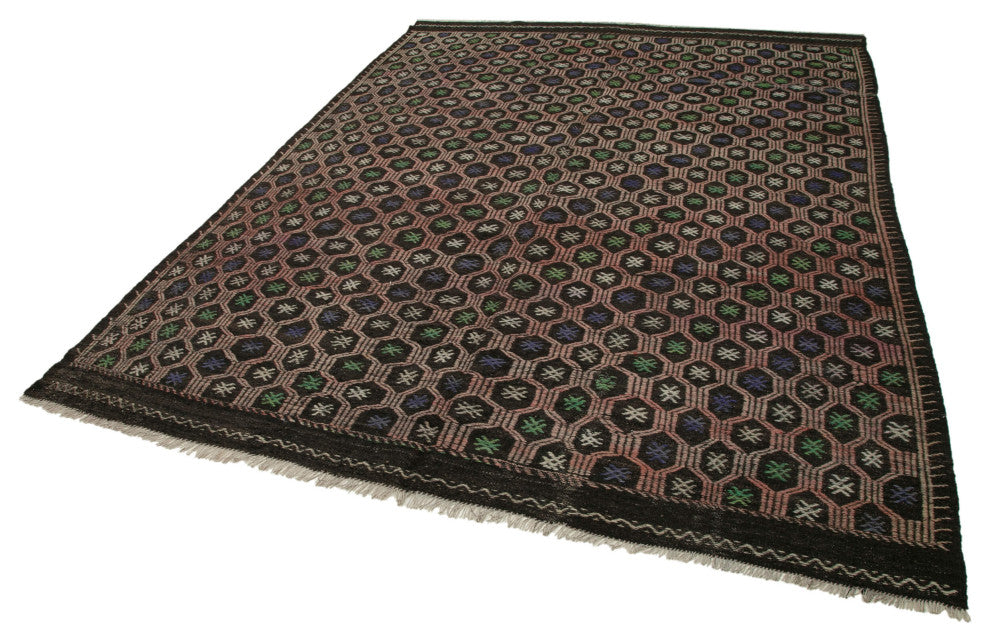 Rug N Carpet - Hand-knotted Turkish 6' 8'' x 9' 10'' Vintage Wool Kilim Rug