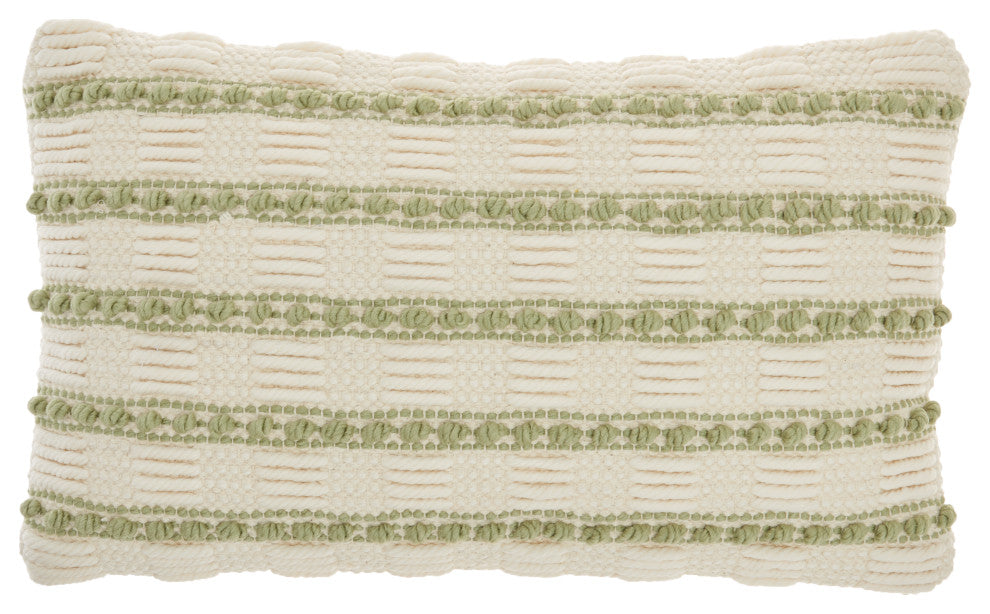 Mina Victory GC384 Throw Pillow, Sage, 12"X20"