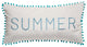 Summer White and Blue Pom Throw Pillow, Insert Included, 14"x26"