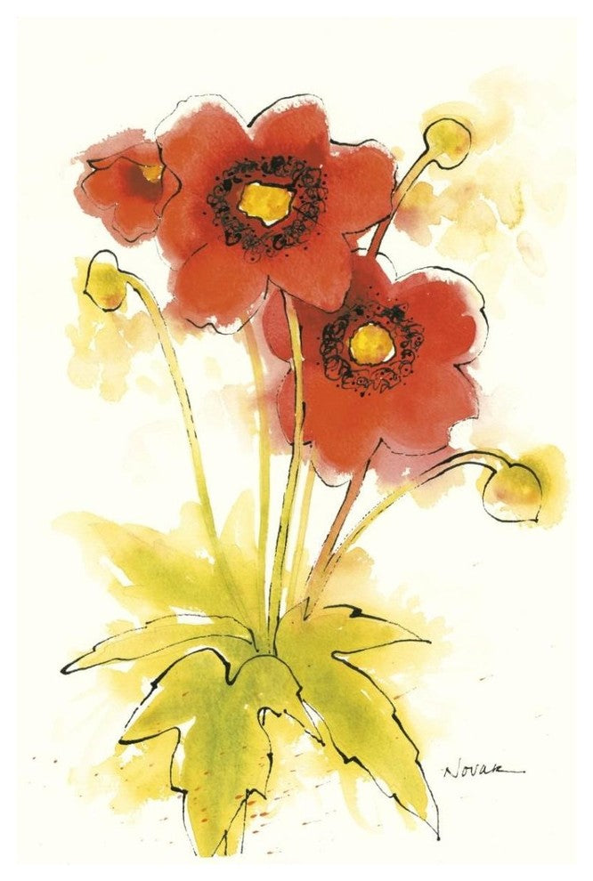 "Flores Rojas II" Digital Paper Print by Shirley Novak, 26"x38"