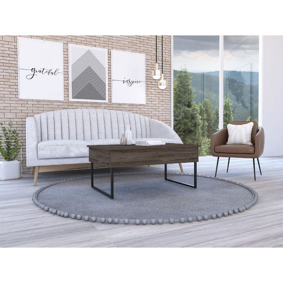 DEPOT E-SHOP Viena Lift Top Coffee Table, Dark Walnut