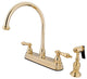 Kingston Brass 8" Centerset Kitchen Faucet, Polished Brass