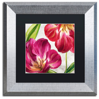 Color Bakery 'Open Arms I' Art, Silver Frame, Black Matte, 11"x11"