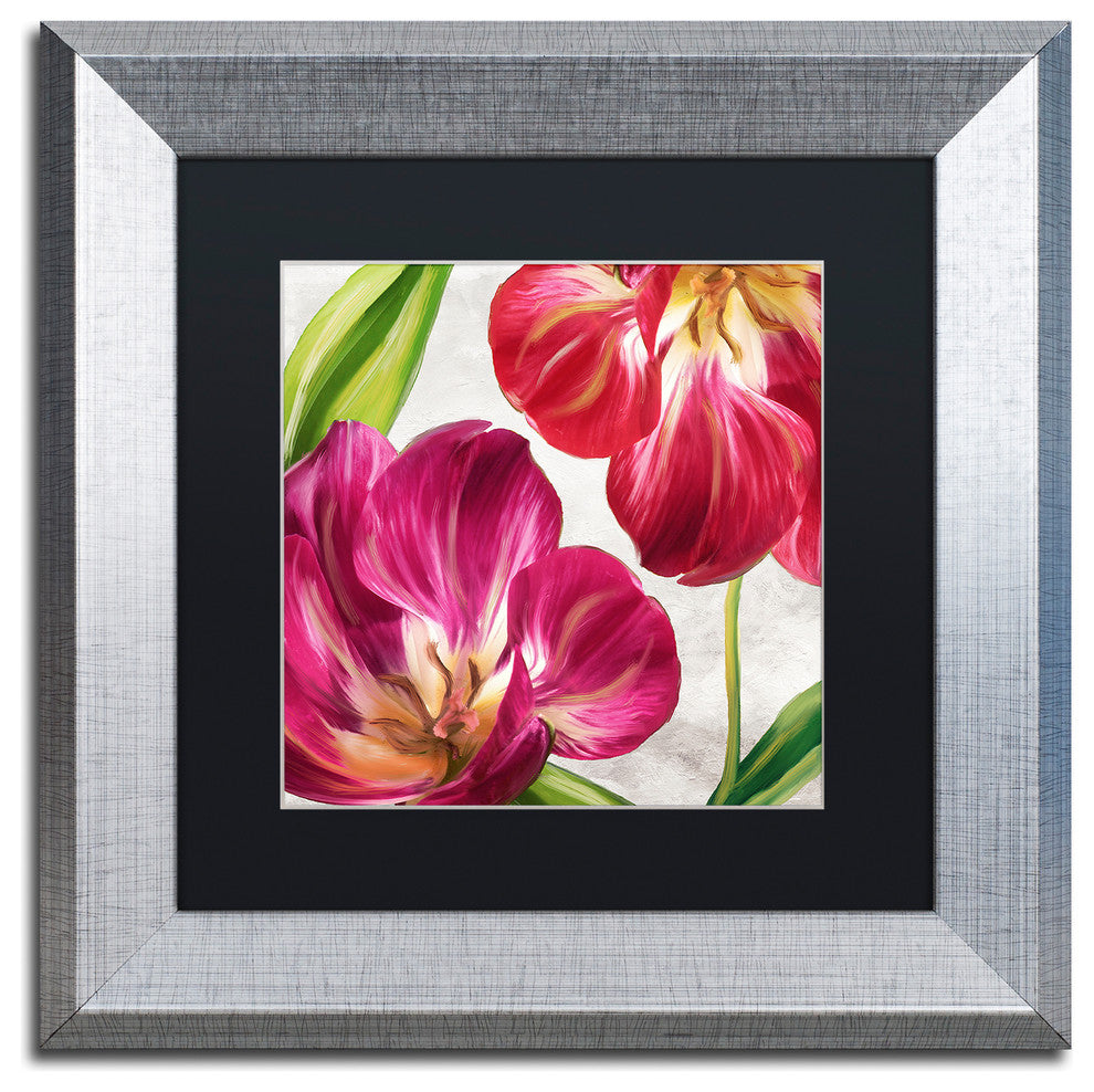 Color Bakery 'Open Arms I' Art, Silver Frame, Black Matte, 11"x11"