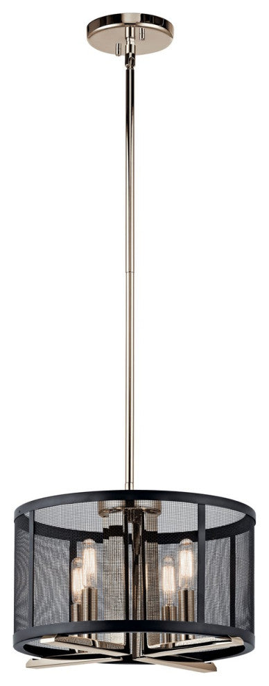 Kichler Titus 4 Light Pendant-Semi Flush in Polished Nickel