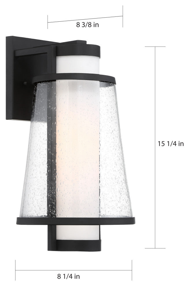 Nuvo Anau 1-Light Incandescent Matte Black Glass Wall Mount