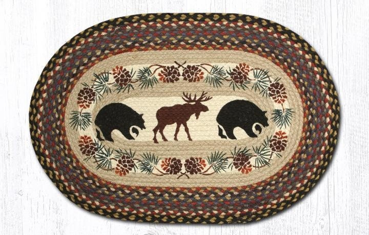Earth Rugs OP-43 Bear / Moose Oval Patch 20" x 30"