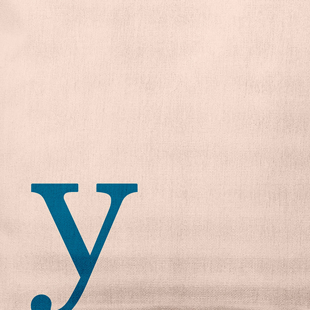 16"x16" Modern Monogram Decorative Throw Pillow, Autumn Blue