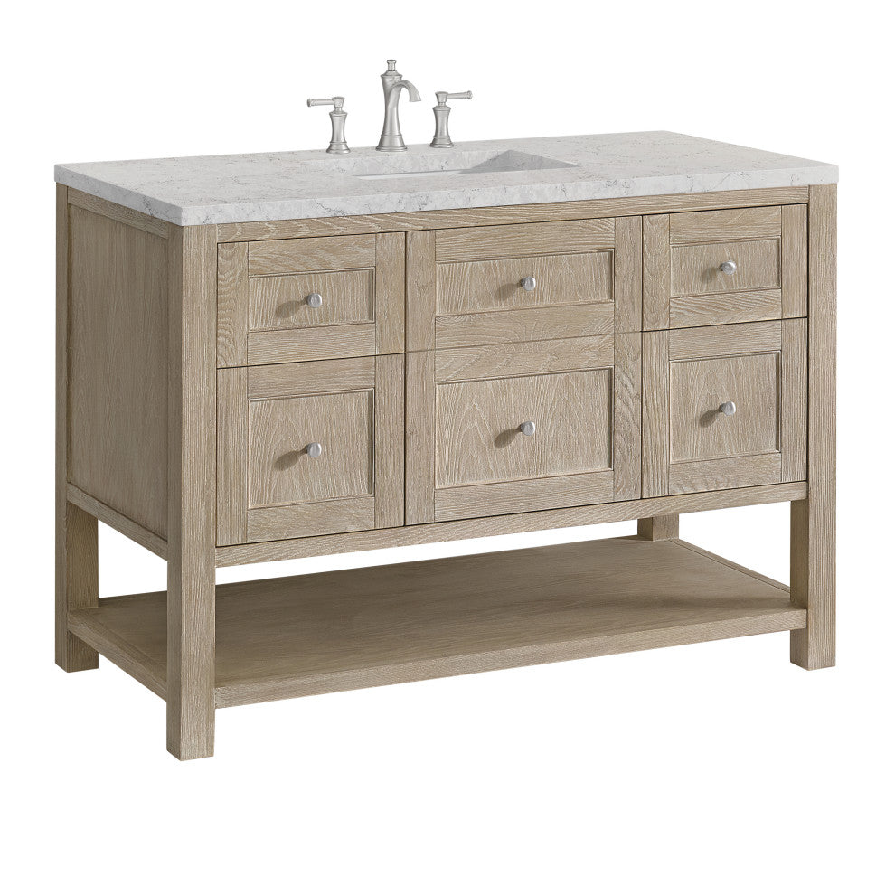 Breckenridge 48" Single Vanity, Oak, 3 CM Eternal Jasmine Pearl Top