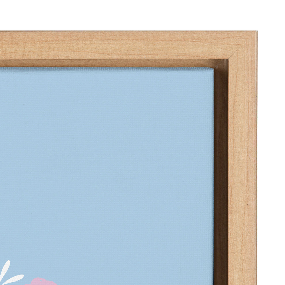 Sylvie Happy Flowers Framed Canvas by Duchess Plum, Natural 23x33