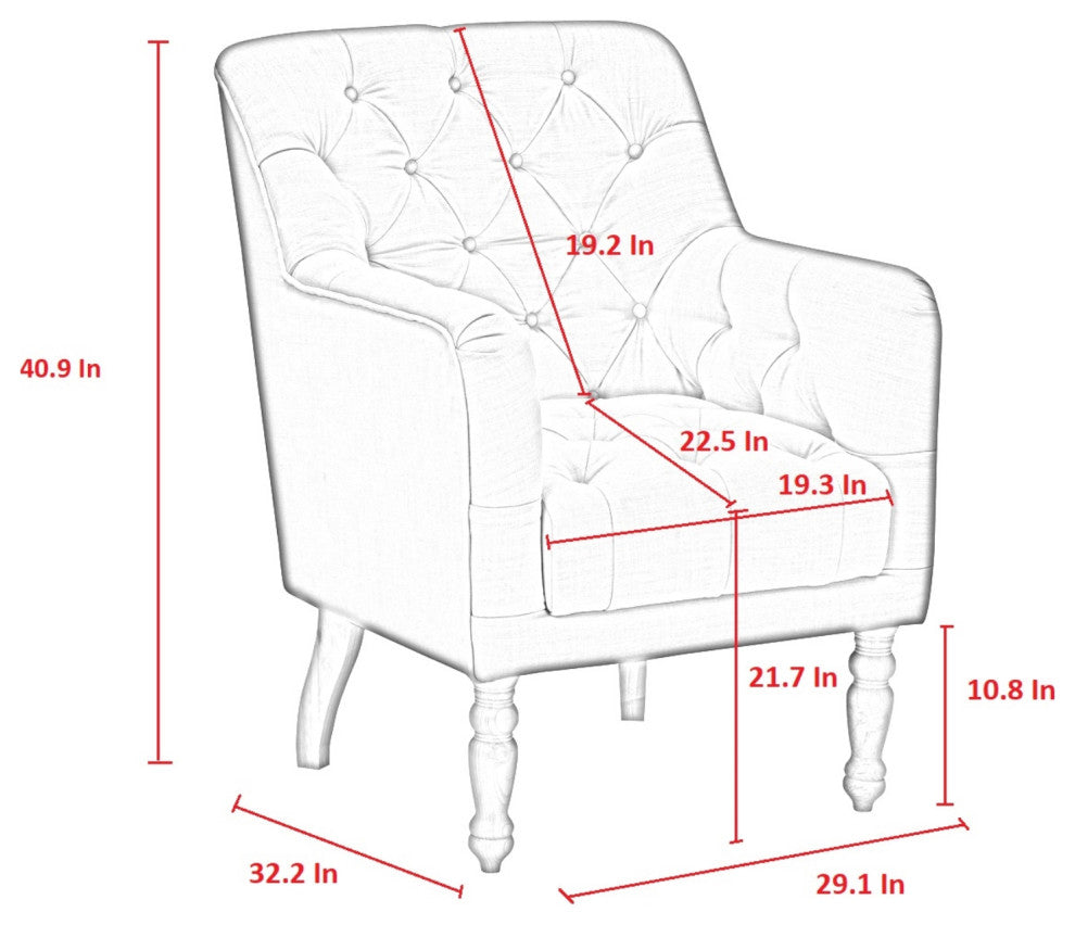Rustic Manor Aadya Accent Chair Upholstered, Linen, Dark Gray