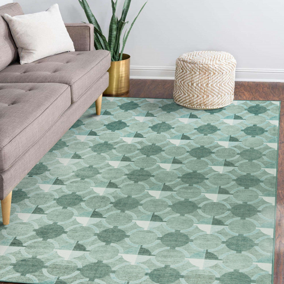 My Magic Carpet Washable Rug Dula Light Sage Green, 5' X 7'
